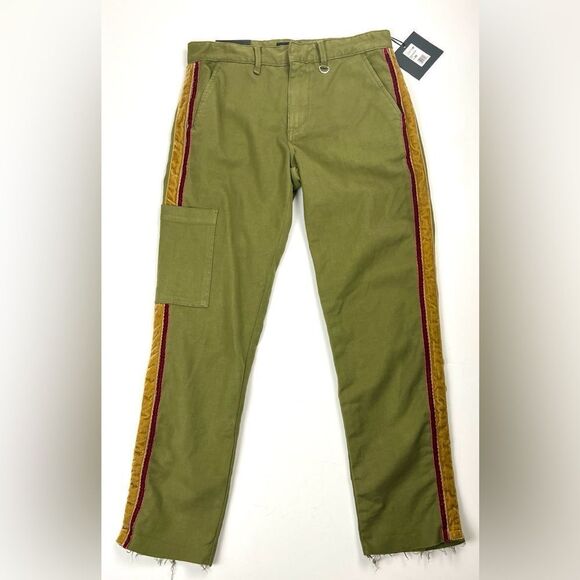 Joes Green Cargo Pants with Velvet Stripe - Picture 4 of 14